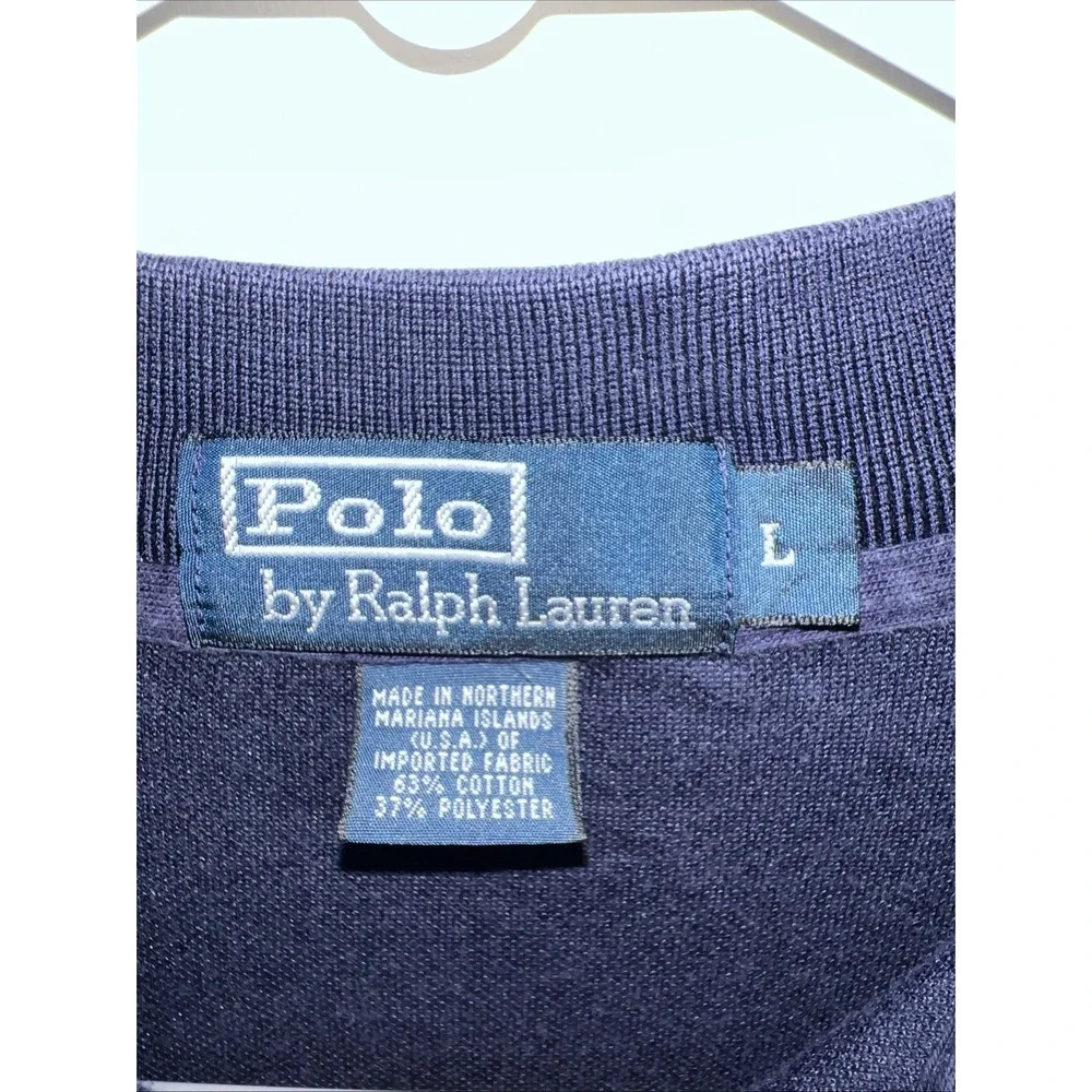 Polo Ralph Lauren Shirt Navy Blue Big‎ Pony White Casual Men's Size Large